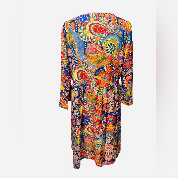 Not Rated Colorful Paisley Long Sleeve Dress - Picture 2 of 2